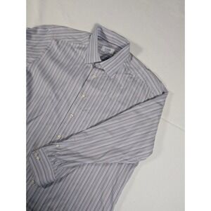 Eton Dress Shirt Mens 17.5 XL Blue Multi Stripe Signature Twill Contemporary Fit